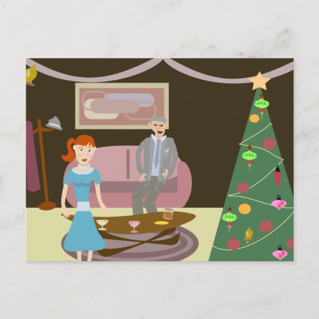 Nahes Weihnachts-Party Postkarte (Vorderseite)