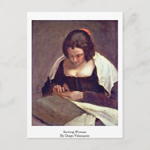 Nähfrau von Diego Velazquez Postkarte