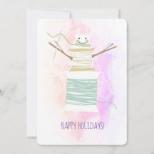 Nähgarn spools Schneemann Weihnachtskarte