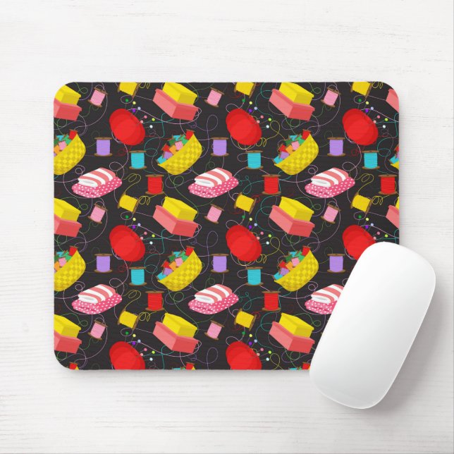Nähgarnspulen Stecknadeln Decken Näherin Mousepad (Mit Mouse)