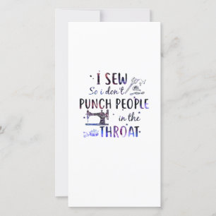 Nähgeschenk   Ich nähe also keine Leute Dankeskarte