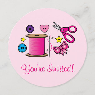 Nähhandwerk Geburtstagsparty Einladung