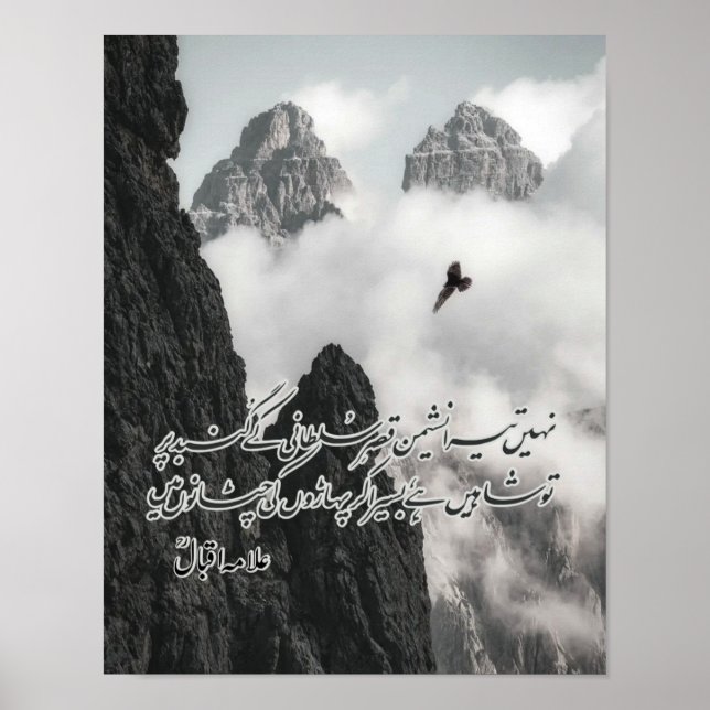 "Nahin Tera Nasheman Qasr-e-Sultani" Allama Iqbal Poster (Vorne)