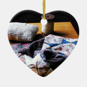 Nähkissen und Stoff Keramikornament