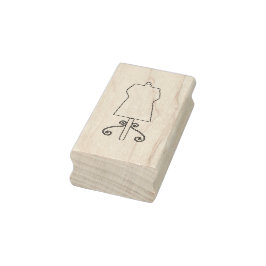 Nähkleid Form Kontur Art Briefmarke Gummistempel