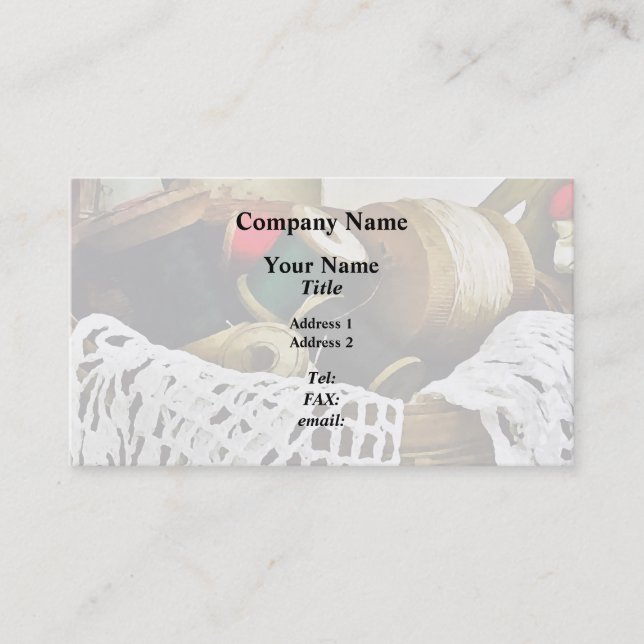 Nähkörbe mit Thread und Spitze Visitenkarte (Vorderseite)