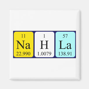 Nahla-Magnet für den periodischen Tabellennamen Magnet