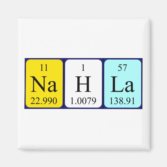 Nahla-Magnet für den periodischen Tabellennamen Magnet (Vorne)