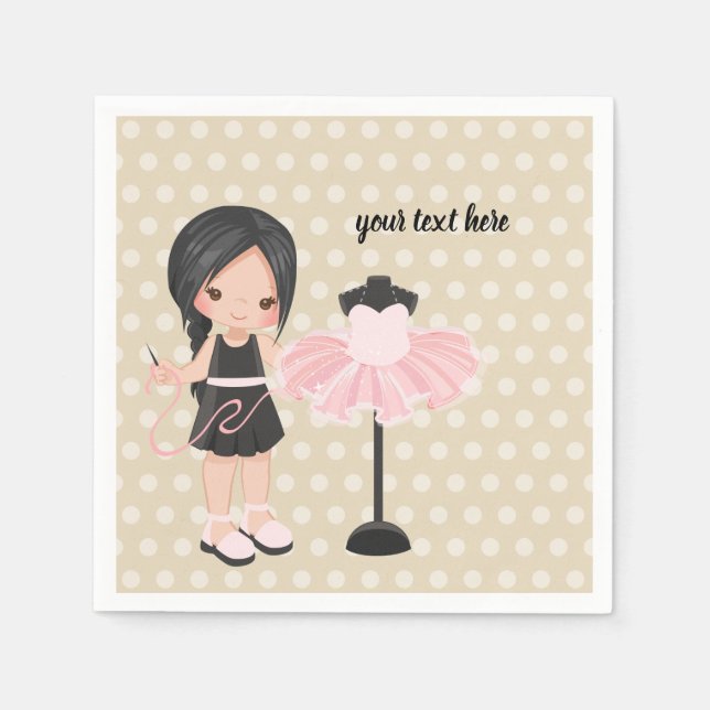 Nähmädchen Serviette (Vorderseite)