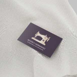 Nähmaschine für Gold Seamress Bekleidung Lila Visitenkarte
