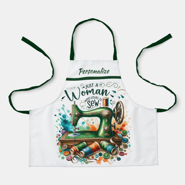 Nähmaschine für Seamstresen Smock Nähmaschine pers Schürze (Vorderseite)