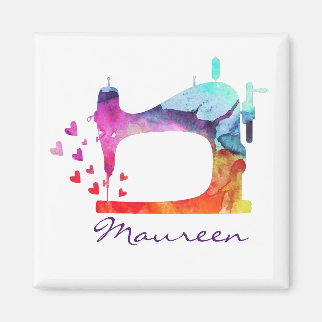 Nähmaschine für Wasserfarben Magnet (Vorne)