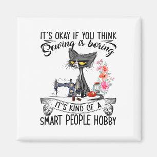 Nähmaschine Handwerk Quilten Abwasserkatze Nähen  Magnet