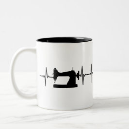 Nähmaschine Herzschlag // Fun Craft Zweifarbige Tasse