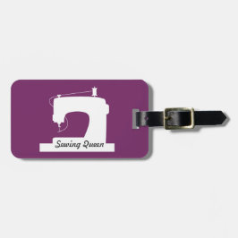 Nähmaschine / Ihr Text {Dark} Gepäckanhänger