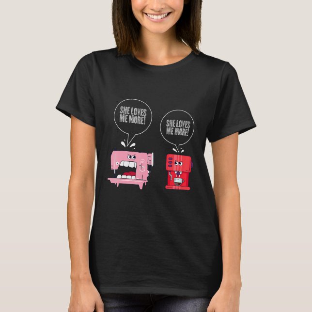 Nähmaschine Kaffeemaschine Nähen T-Shirt (Vorderseite)