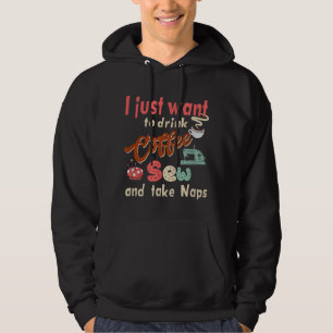 Nähmaschine Kaffeemaschine und nehmen Nickerchen Q Hoodie