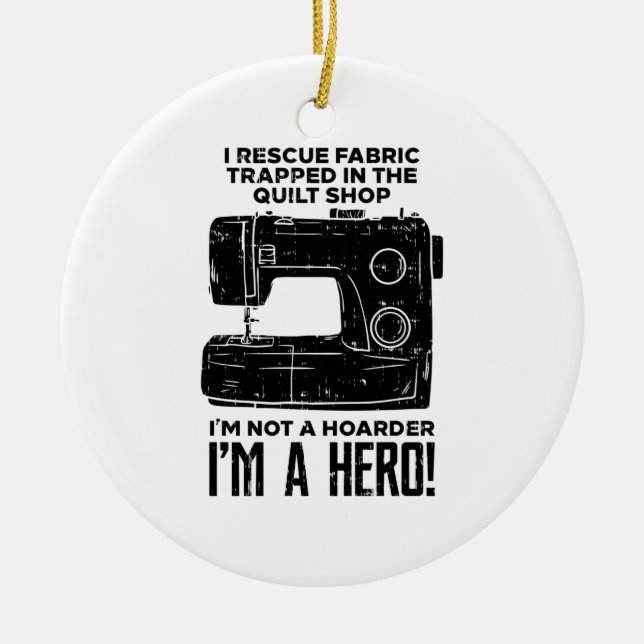 Nähmaschine Keramik Ornament (Vorne)