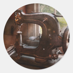 Nähmaschine - Leder - Sattelschneider Runder Aufkleber