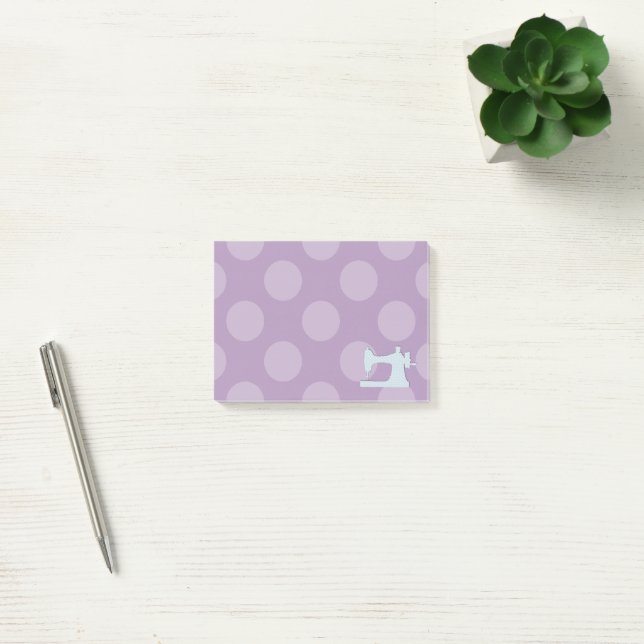 Nähmaschine, Nadel, Stifte, Polka-Punkte Post-it Klebezettel (Büro)