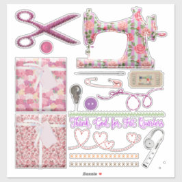 Nähmaschine Nahtstich Aufkleber