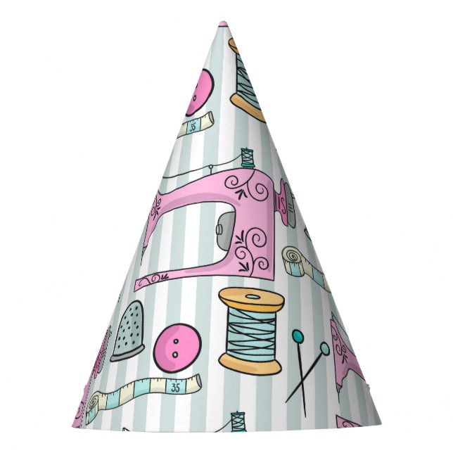 Nähmaschine - rosa Handarbeit nähen Partyhütchen (Vorderseite)
