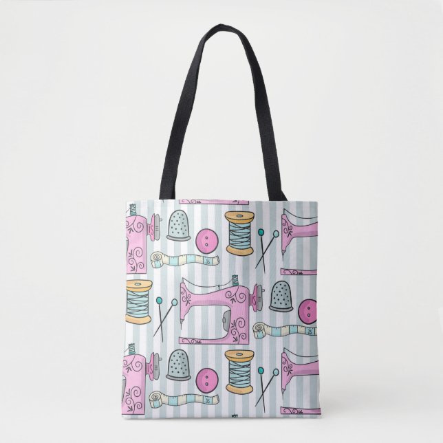 Nähmaschine - rosa Handarbeit nähen Tasche (Vorderseite)
