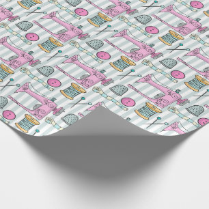 Nähmaschine - rosa Handwerk näht Geschenkpapier