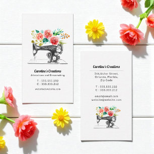 Nähmaschine Schwarz-weiß Red Tailor Visitenkarte