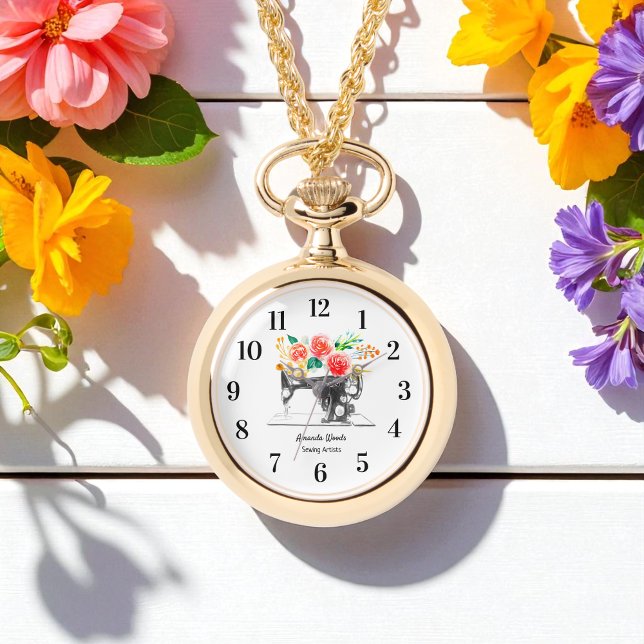 Nähmaschine Schwarz-weiß Schneidermaschine Armbanduhr (Von Creator hochgeladen)