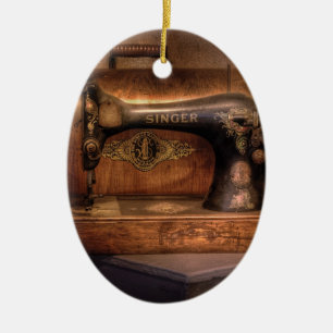 Nähmaschine - Singer Keramik Ornament