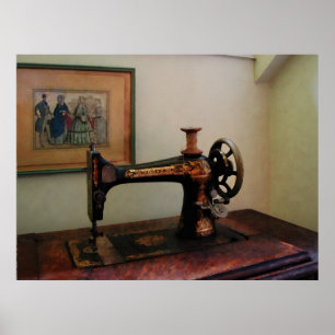 Nähmaschine und Lithographie Poster