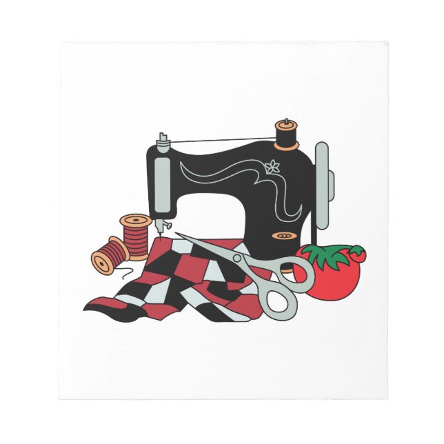 Nähmaschine und Quilt Notizblock (Vorderseite)