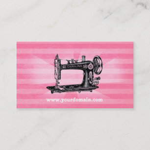 Nähmaschine-Vintage rosa Geschäfts-Karte Visitenkarte