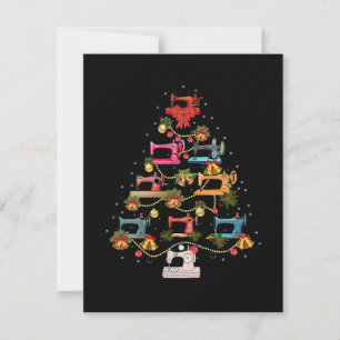 Nähmaschine Weihnachtsbaum Mitteilungskarte