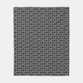 Nähmaschinen Druckkunst Gold + Blau Fleecedecke