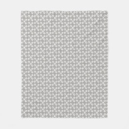 Nähmaschinen Druckkunst Weiß + Grau Fleecedecke