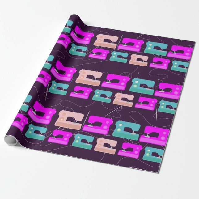 Nähmaschinen, Niedliche Quilter, die Muster herste Geschenkpapier (Ungerollt)