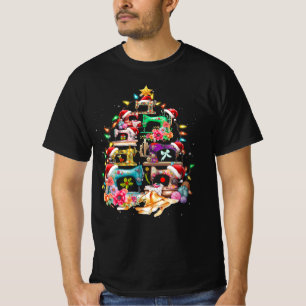 Nähmaschinen Weihnachtsbaum Quilt Nähliebhaber T-Shirt