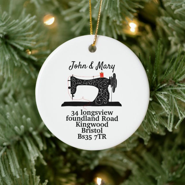 Nähmaschinenhandwerk Keramik Ornament (Baum)