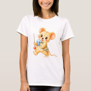 Nähmaus mit Nadel und Faden T-Shirt