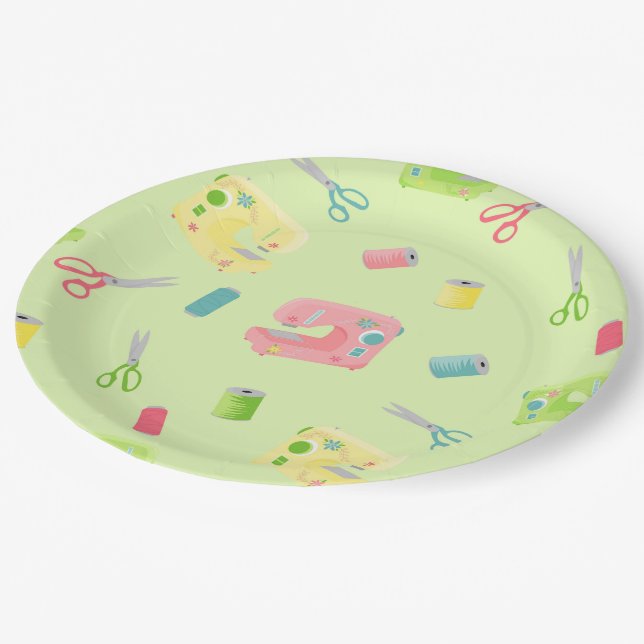 Nähmuster Pappteller (Schrägansicht)