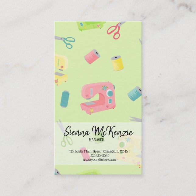 Nähmuster Visitenkarte (Vorderseite)