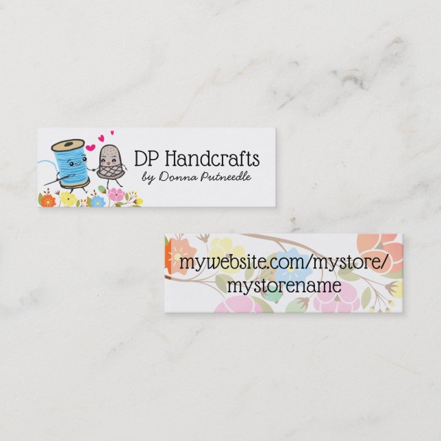 Nähnadel mit Gewinde-Liebe Mini Visitenkarte (Vorne/Hinten)