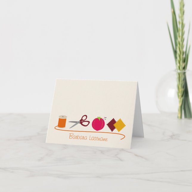 Nähnotecard - Buttone der Thread-Schere Karte (Vorderseite)