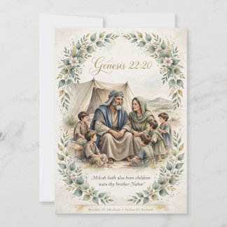 Nahor-Kunst-Sammelkarten 5x7 - Genesis 22:20 Einladung