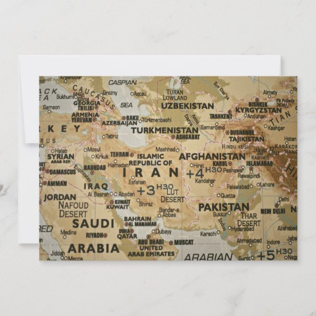 Nahost-Karte Einladung (Vorderseite)