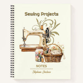 Nähprojekte Organizer Vintagen Elfenbein Notizbuch
