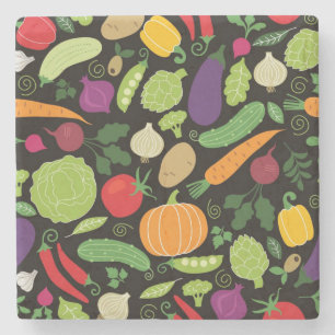 Nahrung auf einem schwarzen Hintergrund Steinuntersetzer