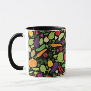 Nahrung auf einem schwarzen Hintergrund Tasse